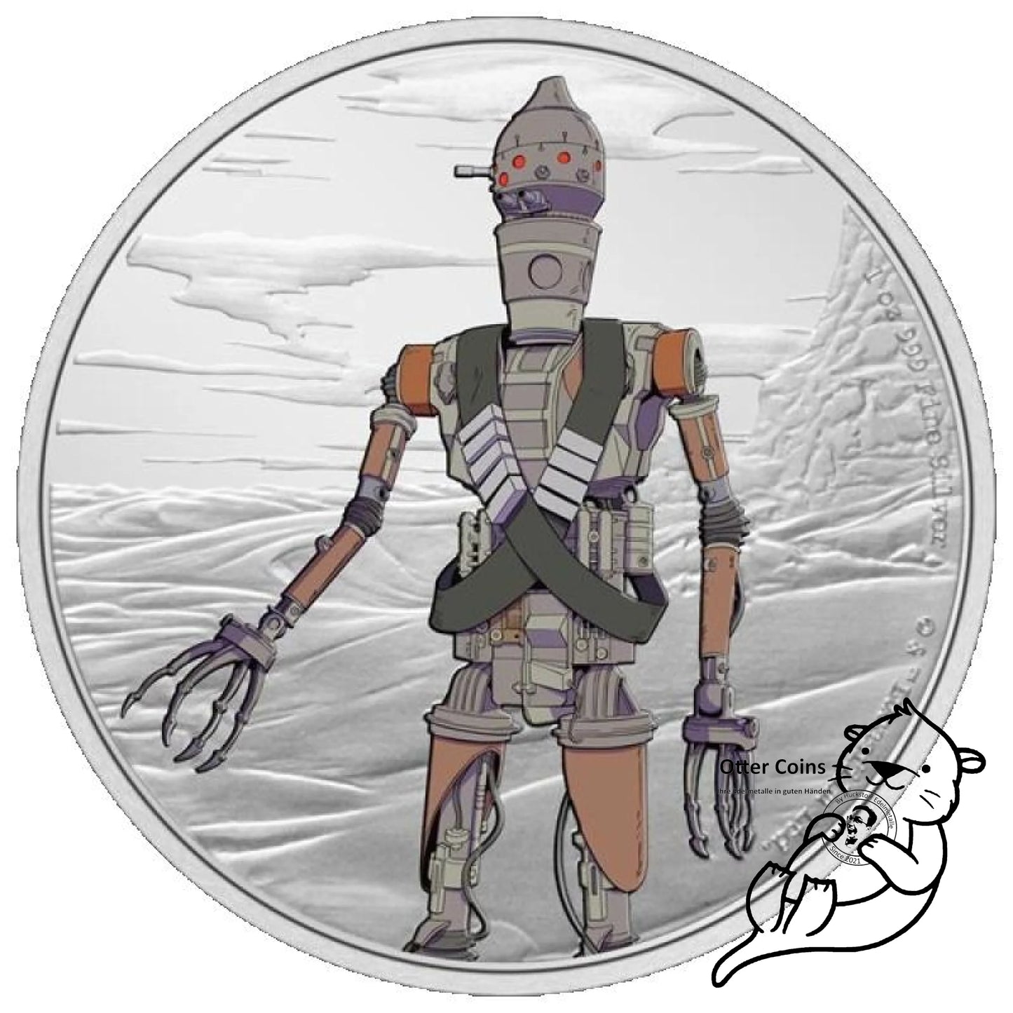 Niue Islands 2 Dollar Star Wars Mandalorian (3) IG-11 Color