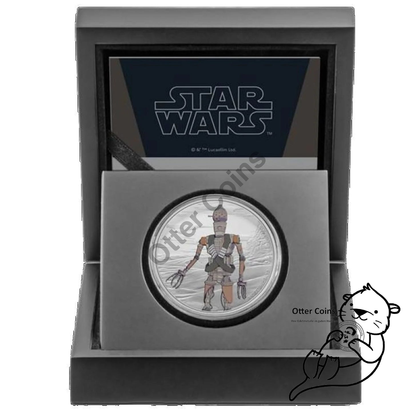 Niue Islands 2 Dollar Star Wars Mandalorian (3) IG-11 Color