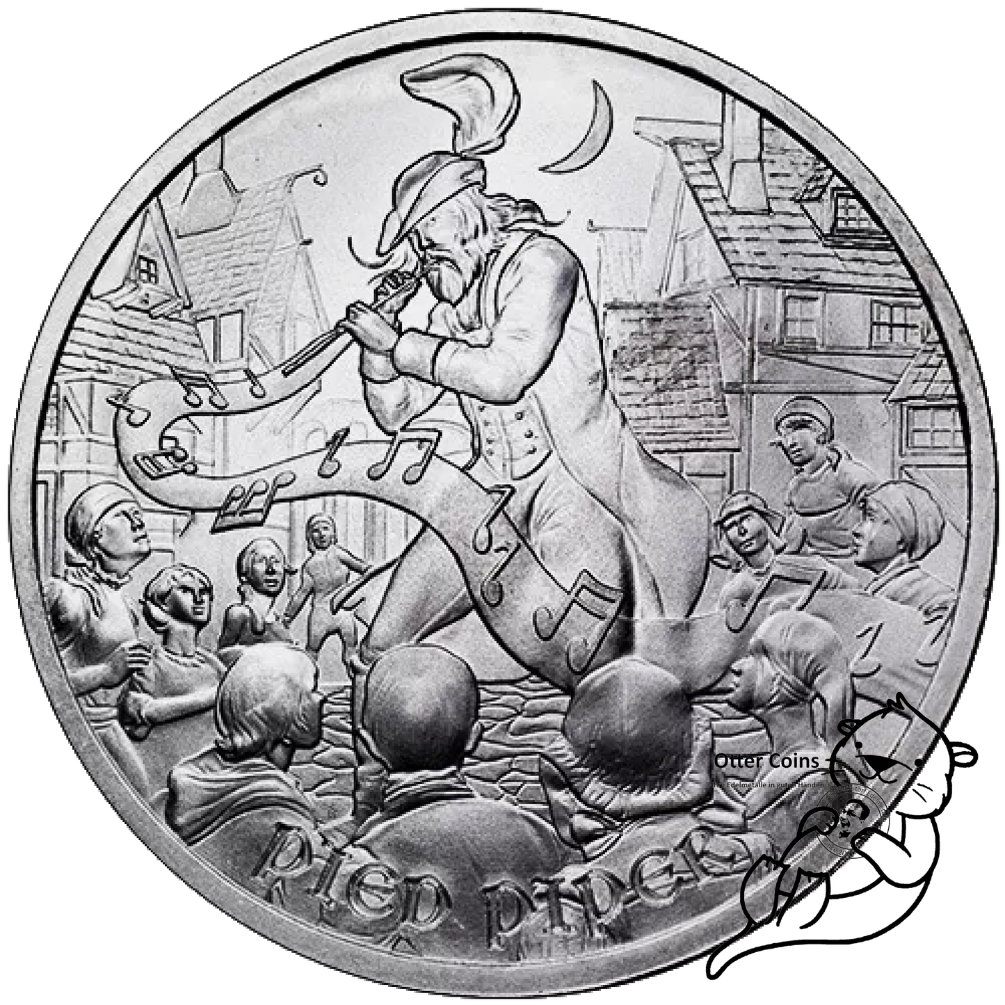 Silbermünze Silver Towne ``Medieval Legends Pied Piper
