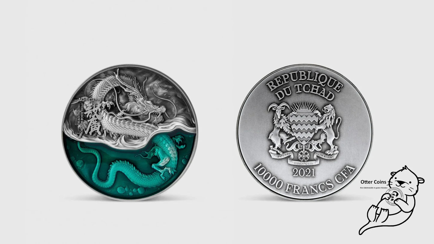 Ao Guang/ Azure Dragon Drache 2021 2oz Silbermünze*