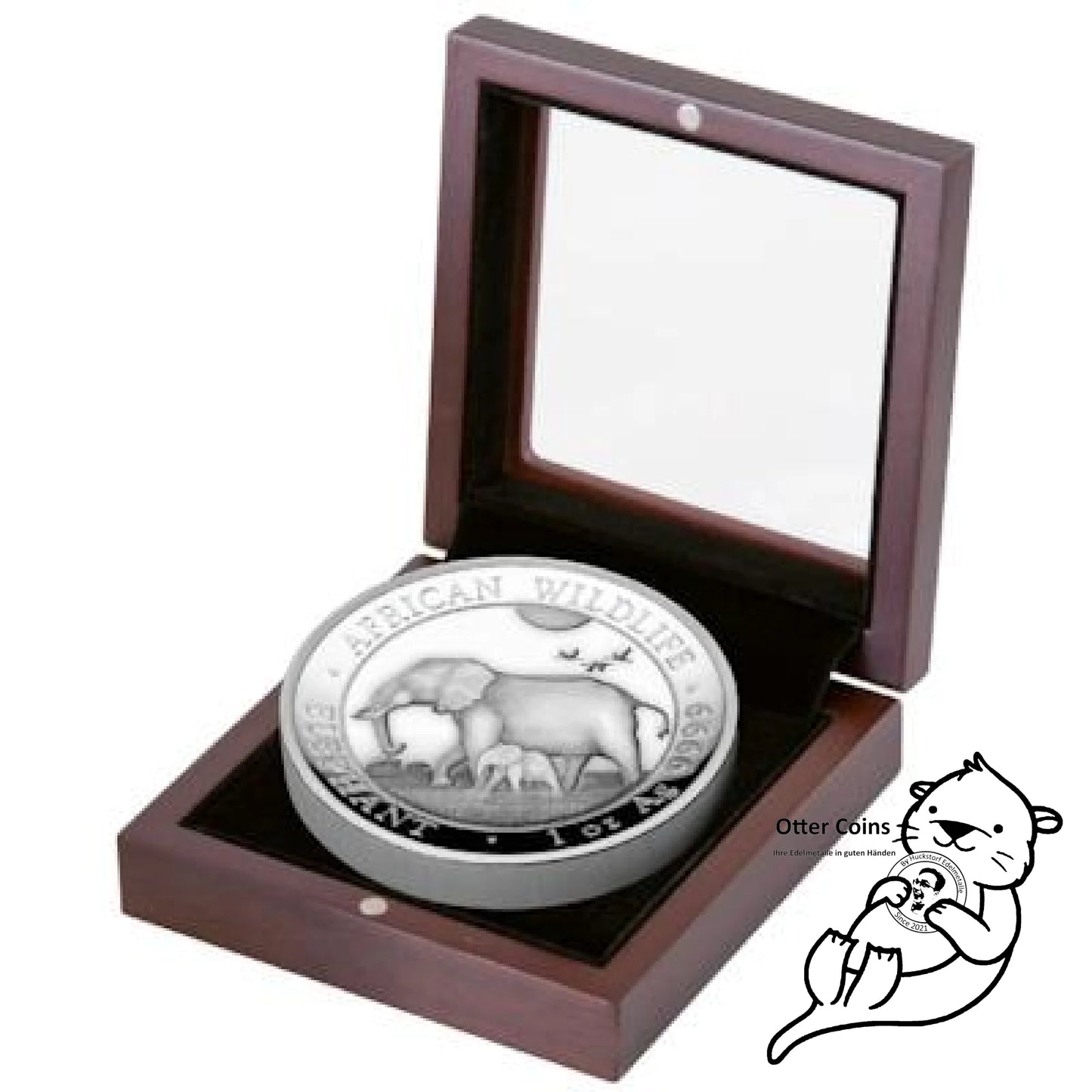 Somalia Elefant 1 Oz Silbermünze Ultra High Relief 2022