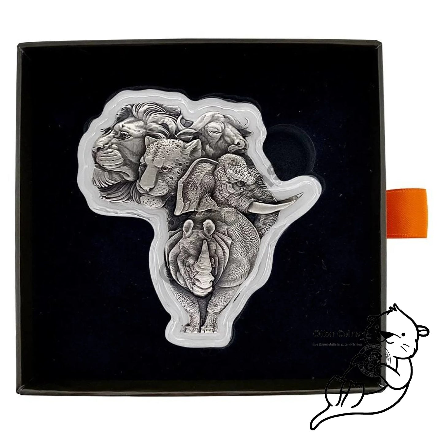 2022 Chad 1 oz Silbermünze Big Five Africa Shaped High