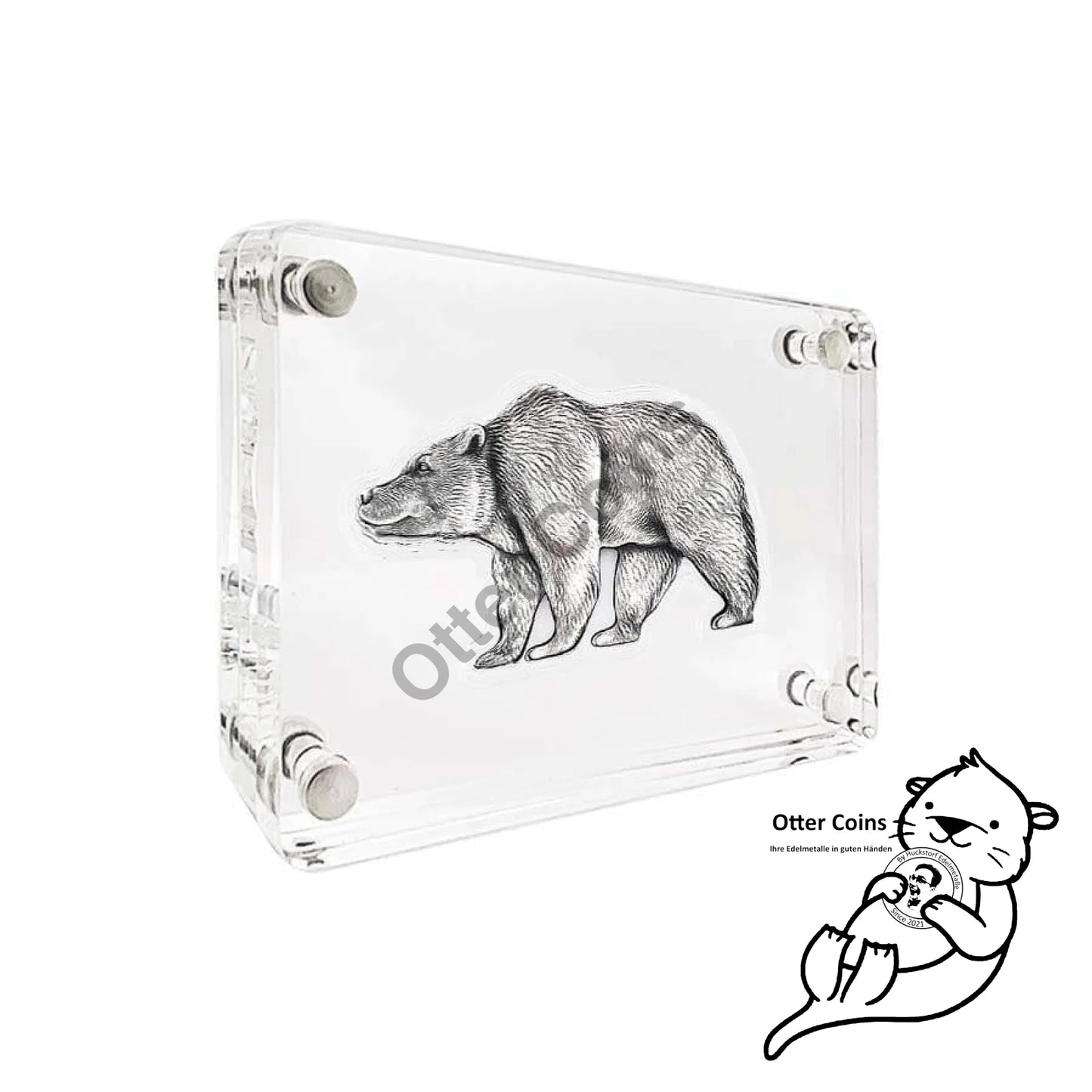 Chad 1 oz Silber Bear Shaped Antik High Relief Coin 2021*