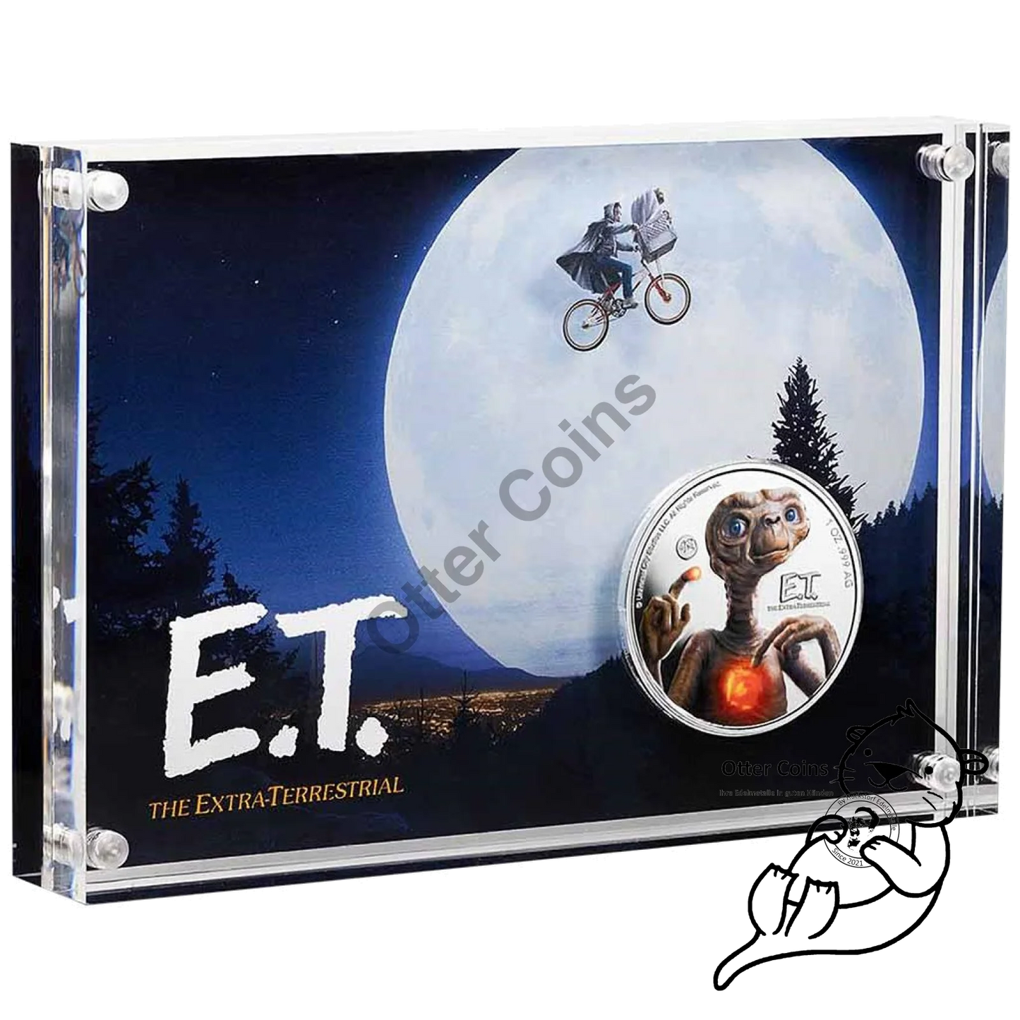 E.T. 40. Jubiläum 1 oz Silbermünze Glow in the Dark Acryl*