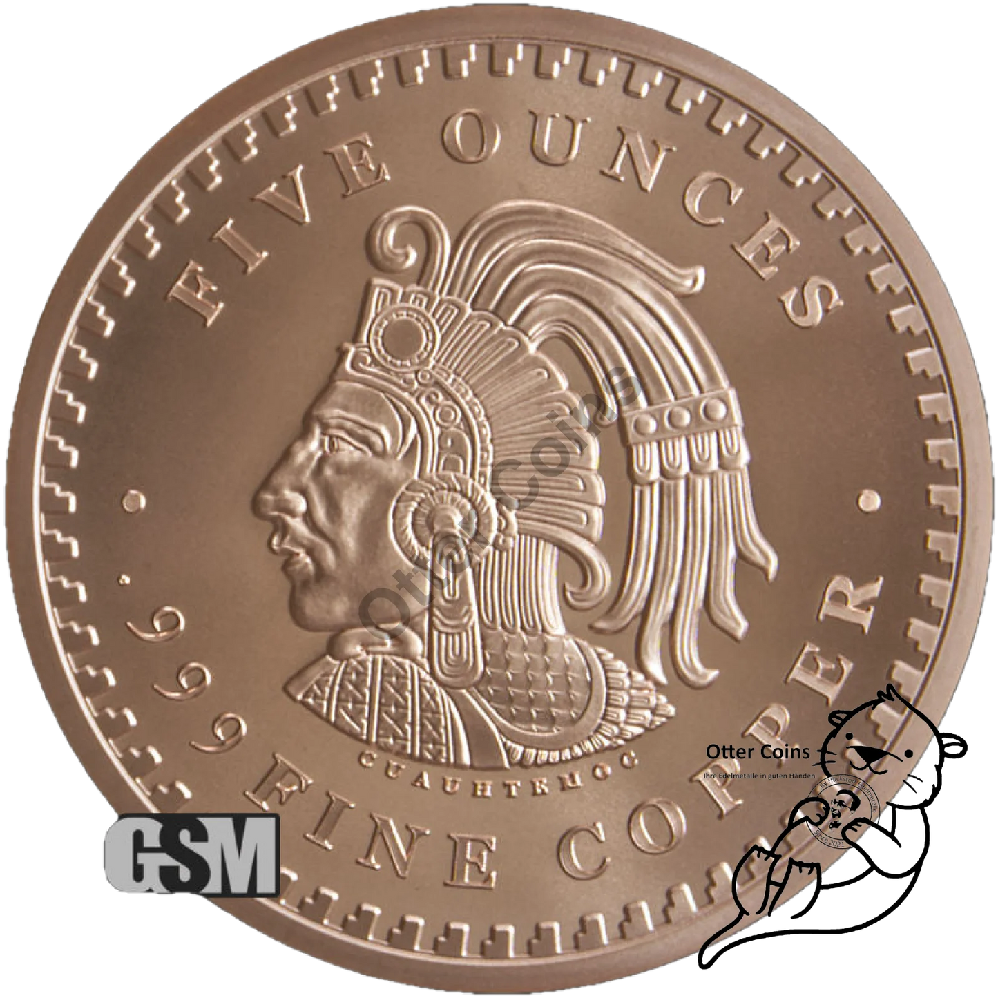 Kupfermünze Aztekenkalender 5oz
