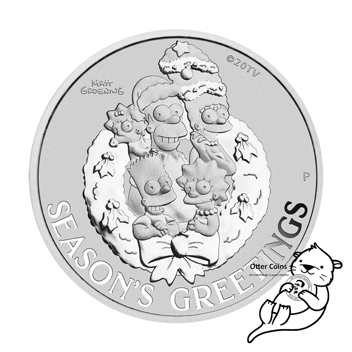 The Simpsons Season´s Greetings 1 Oz Silbermünze 2022*