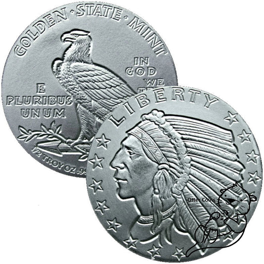 Incuse Indian 2 oz Silbermünze