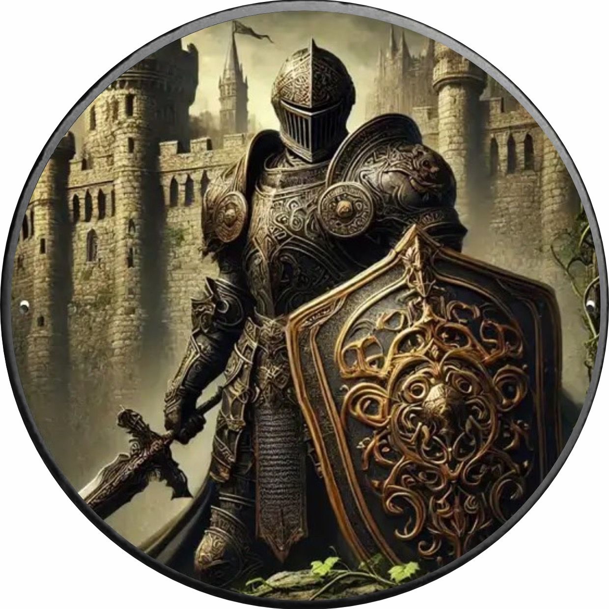 USA ASE Knights of Honour Defender of the Crown Color 1oz Silber 2024*