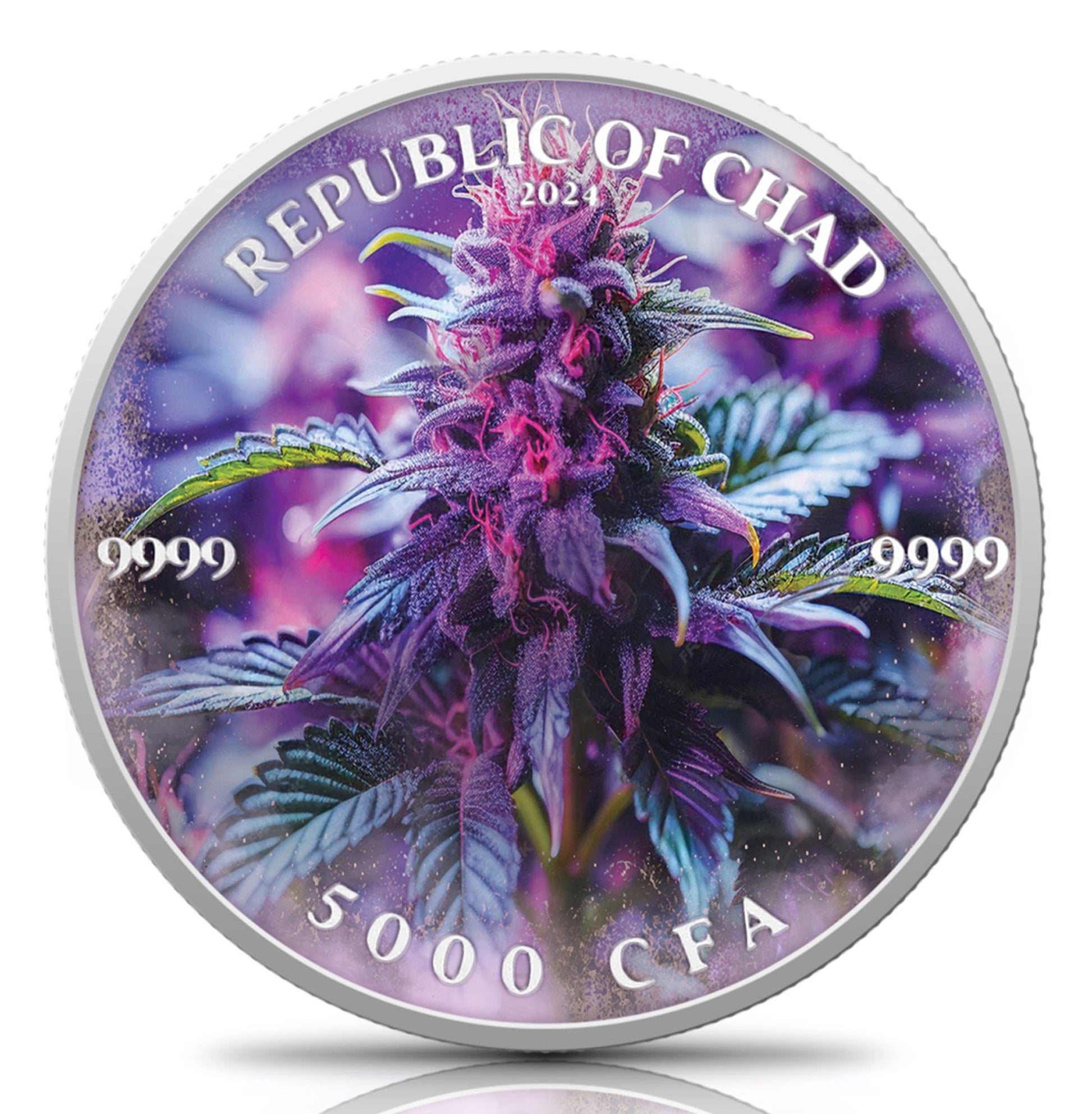 2024 Chad Cannabis Purple Haze Edition 1 oz Silbermünze*