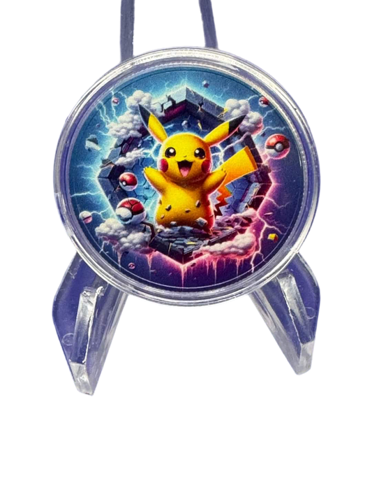 Pikachu Peek-A-Boo, 1oz Silber Art Round Color