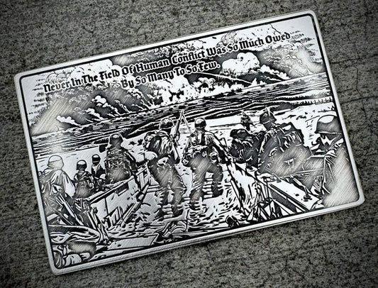 D-Day 80th Anniversary, 1oz Silber Cardbar
