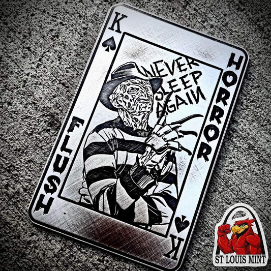 Horror Flush Series #4 - Freddie Kruger 1 oz credit card silver bar (500 mintage)