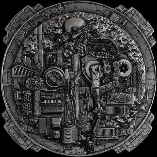 Cameroon Steampunk Skull 2025, HR, Antik, 2oz Silbermünze*