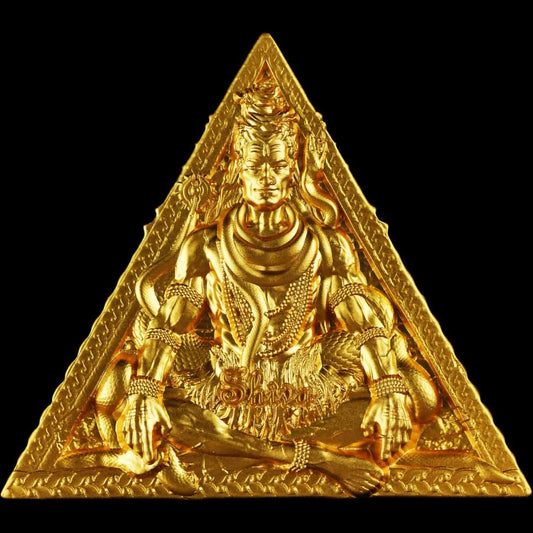 Cameroon Shiva 2025, HR, Shaped, Gilded 3oz Silbermünze*