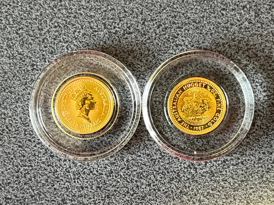 Australien Känguru/Nugget 1987 1/10 Oz Gold**