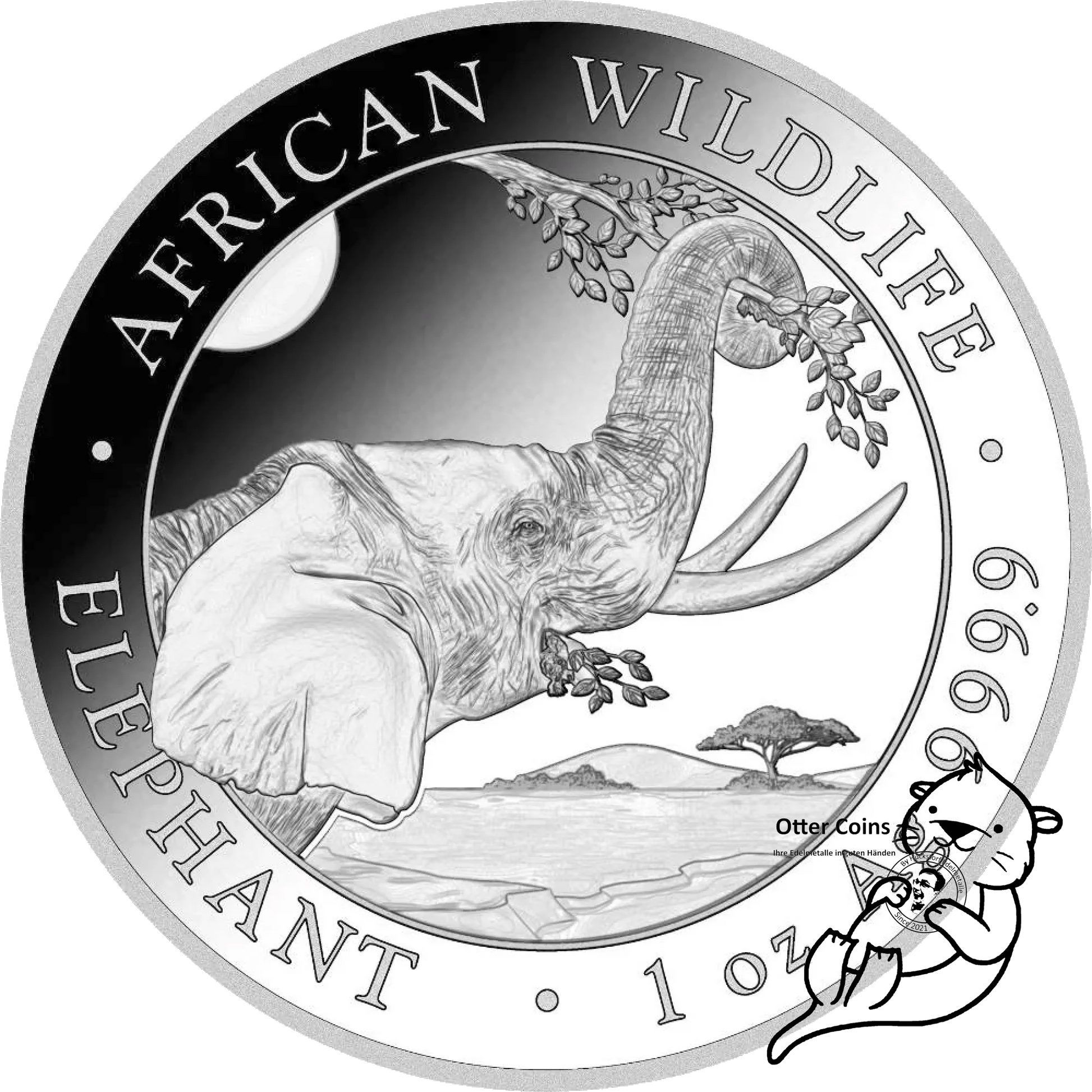 Somalia Elefant 1 Oz Silbermünze 2023