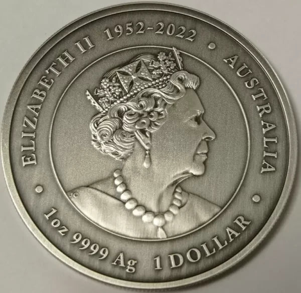 Antik 1 oz Silbermünze Australien Lunar III Drache 2024