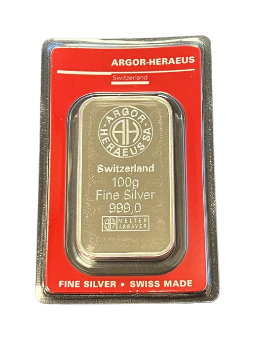 Argor Heraeus - 100 g Ag999.9 Silberbarren
