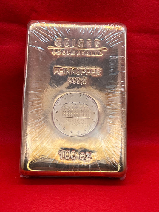 divers 100 oz Kupferbarren*