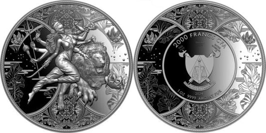 Durga Hindu 1oz Silbermünze 2024