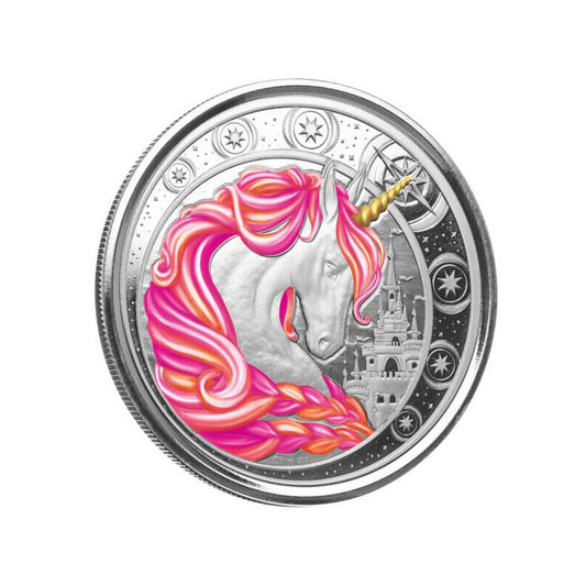 Ghana 2023 - Einhorn / Unicorn Ag999 Jubilee Color 1oz