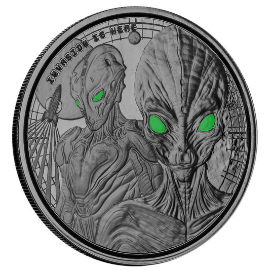 Ghana Alien Proof Black Rhodium 1 oz Silbermünze 2023*