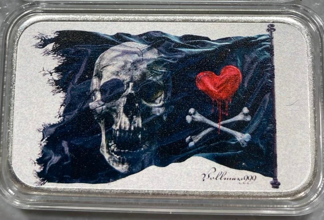 Ghost Ship Colorized 1 oz Silver Bar by D. Vollmer (499