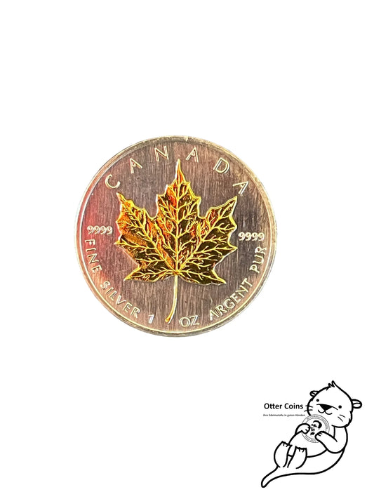 Maple Leaf gilded 1 Oz Silbermünze 2004*