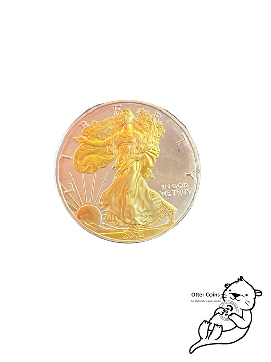 Liberty American Eagle gilded 1 Oz Silbermünze 2003*