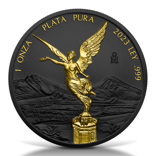 Libertad 1oz Silber 2023 Black Platinum & Gilded