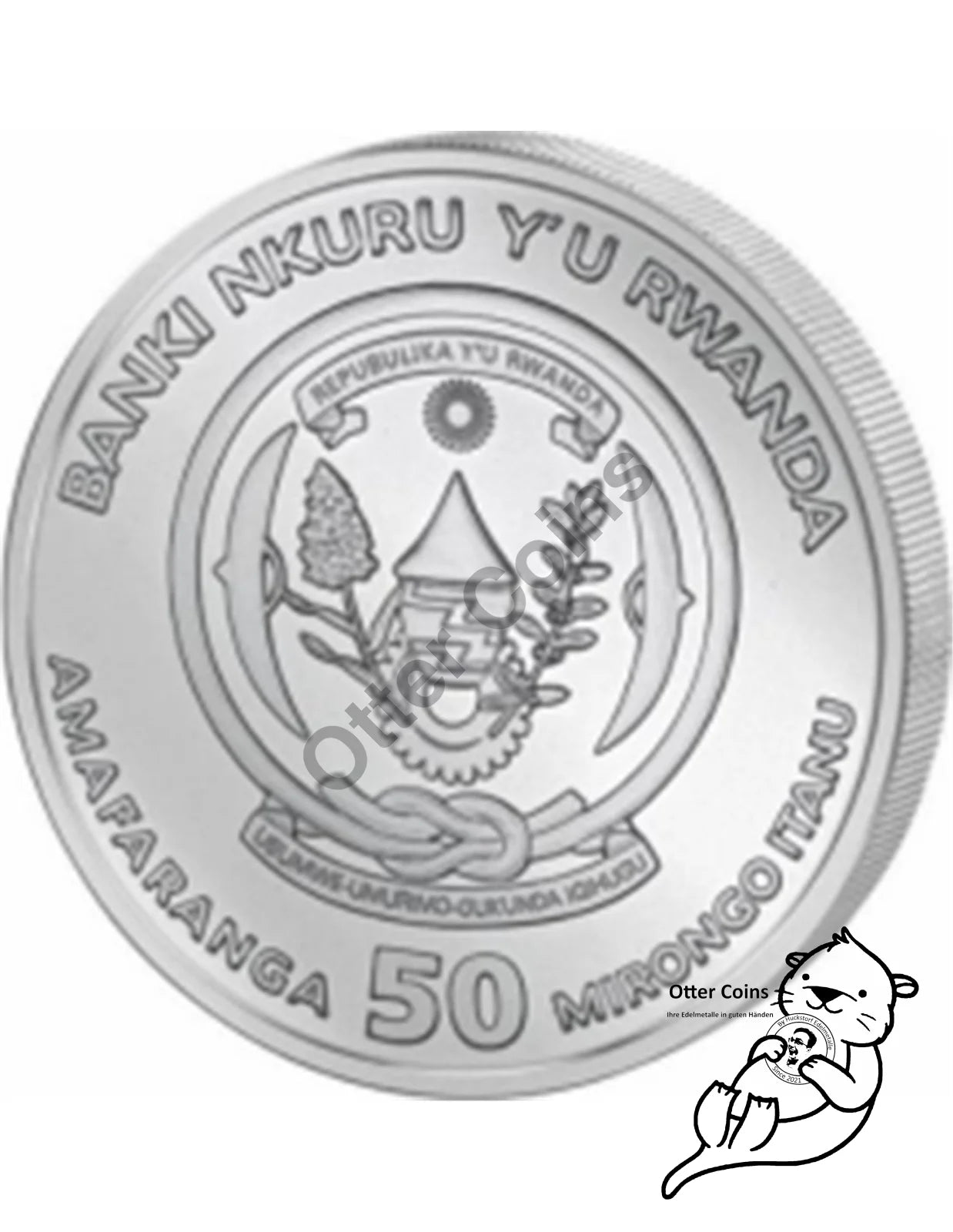 Ruanda Berggorilla 1 Oz Silbermünze 2021*