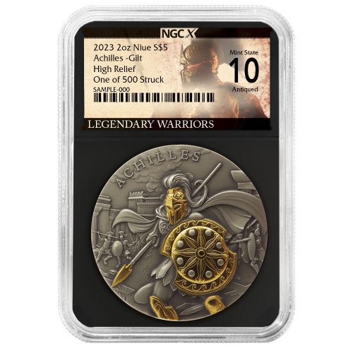 MS 10 USA - Legendary Warriors Achilles Ag999 2 Oz HR