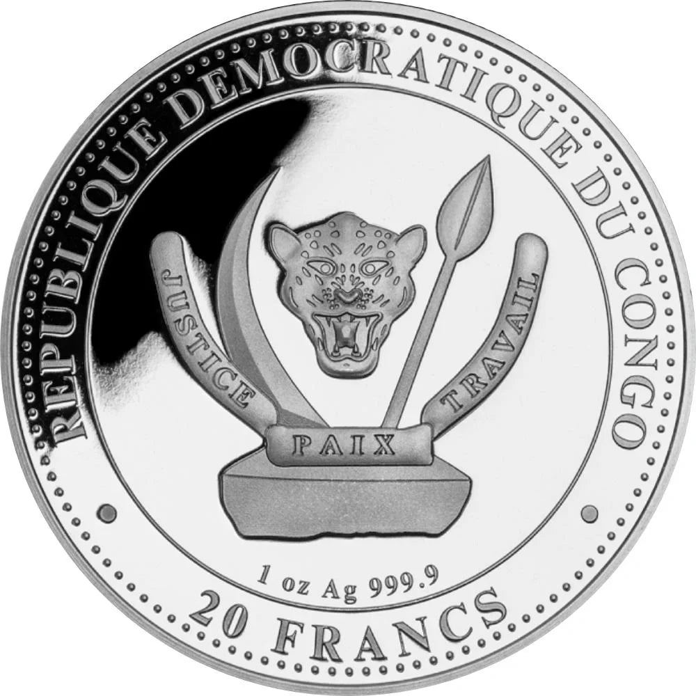 Prehistoric Life Triceratops Color Silbermünze 20 Francs