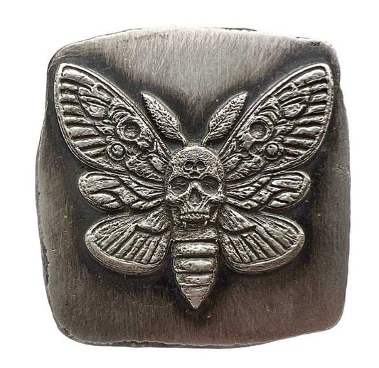 Deaths Head Hawkmoth 2oz Guss-Silberbarren, 999 Mintage