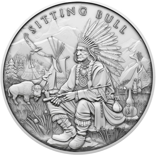 USA - Legendary Warriors - Sitting Bull Silbermedaille BU