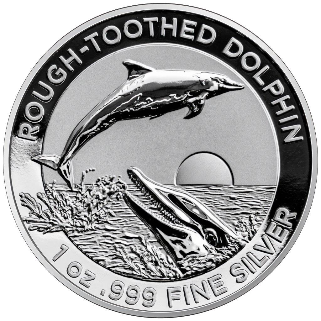 Rough Toothed Dolphin 1 Oz Silbermünze 2023 High Relief*