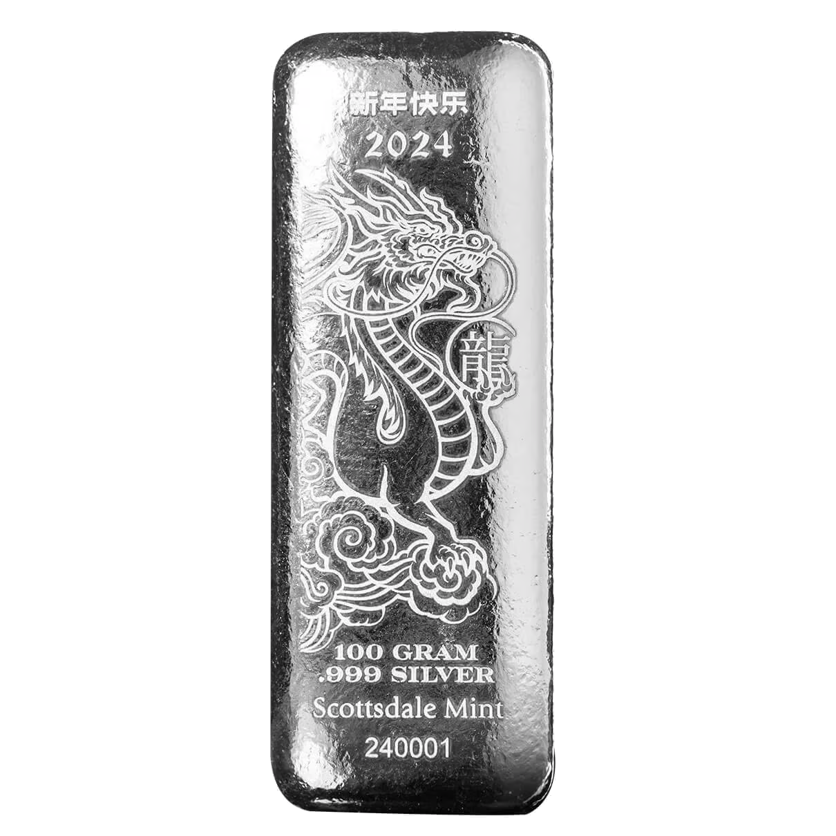 Scottsdale 100 gr Silberbarren Lunar Drache