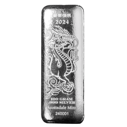 Scottsdale 100 gr Silberbarren Lunar Drache