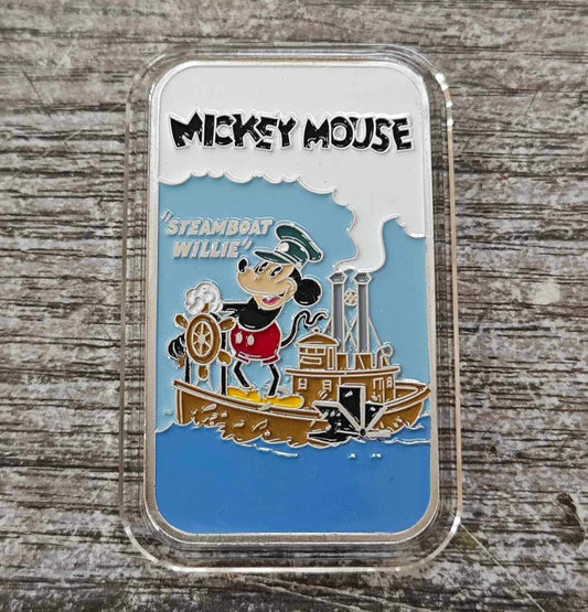 Steamboat Willie Enamel Style Color 1 oz Silberbarren - 200