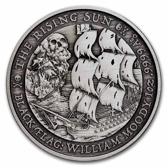 The Rising Sun 4 Ausgabe Black Flag Antik 2022 Silber 1 oz*