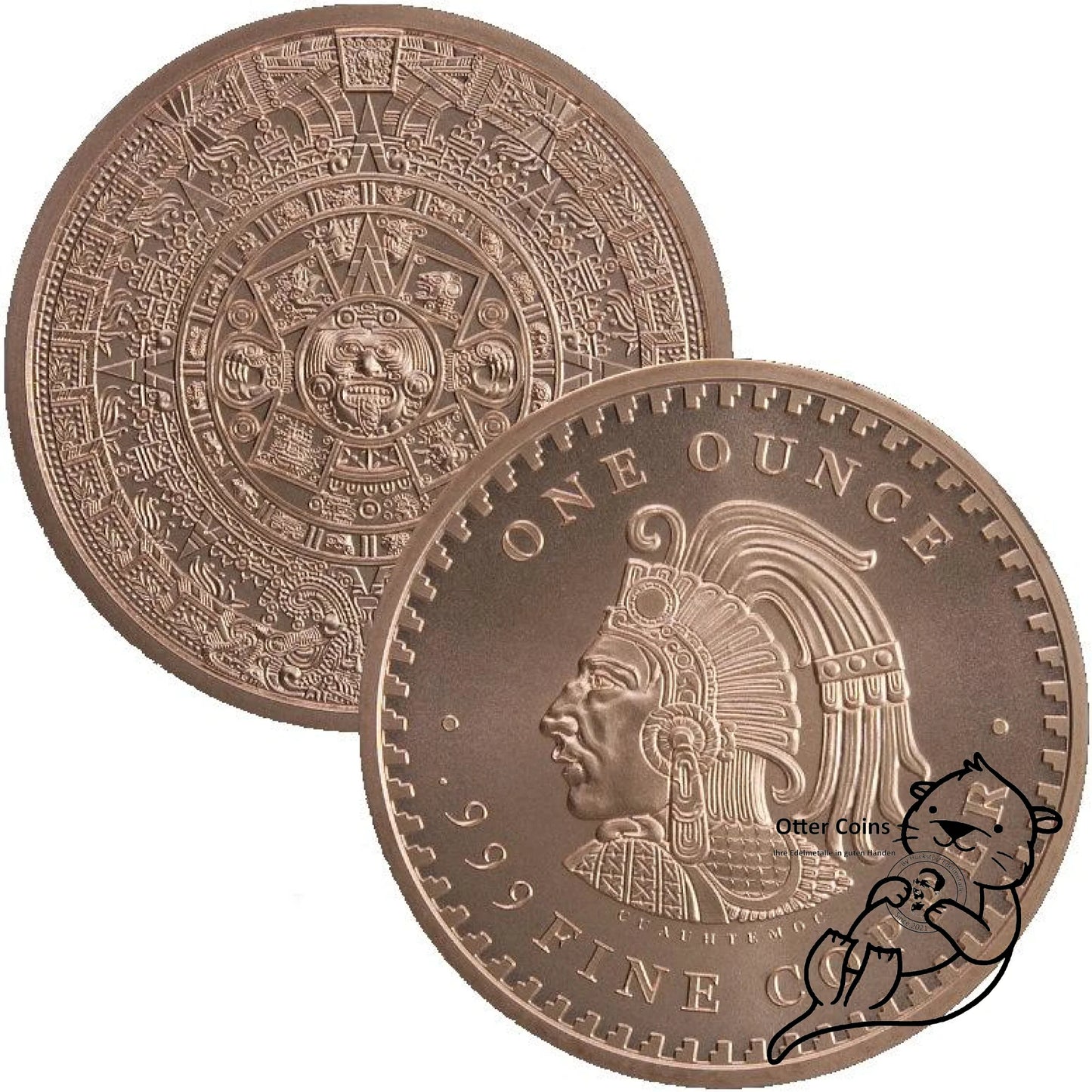 Kupfermünze Aztekenkalender 1oz