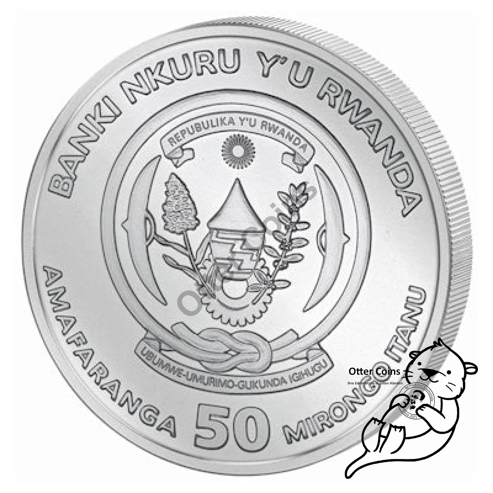 Ruanda Nilkrokodil 1 Oz Silbermünze 2023