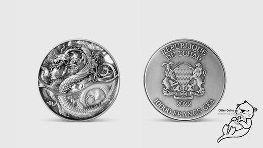 Ao Run/ White Dragon Drache 2022 2oz Silbermünze*