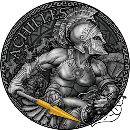 2023 Cameroon 2oz Achilles 24K Gilded High Relief