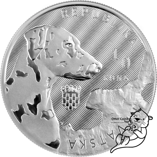 Dalmatiner Dog Authochthonous Crotias Silbermünze Kroatien