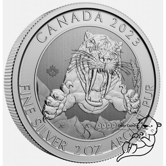 Smilodon Säbelzahntiger 2023 Ice Age Series Silber 2 oz
