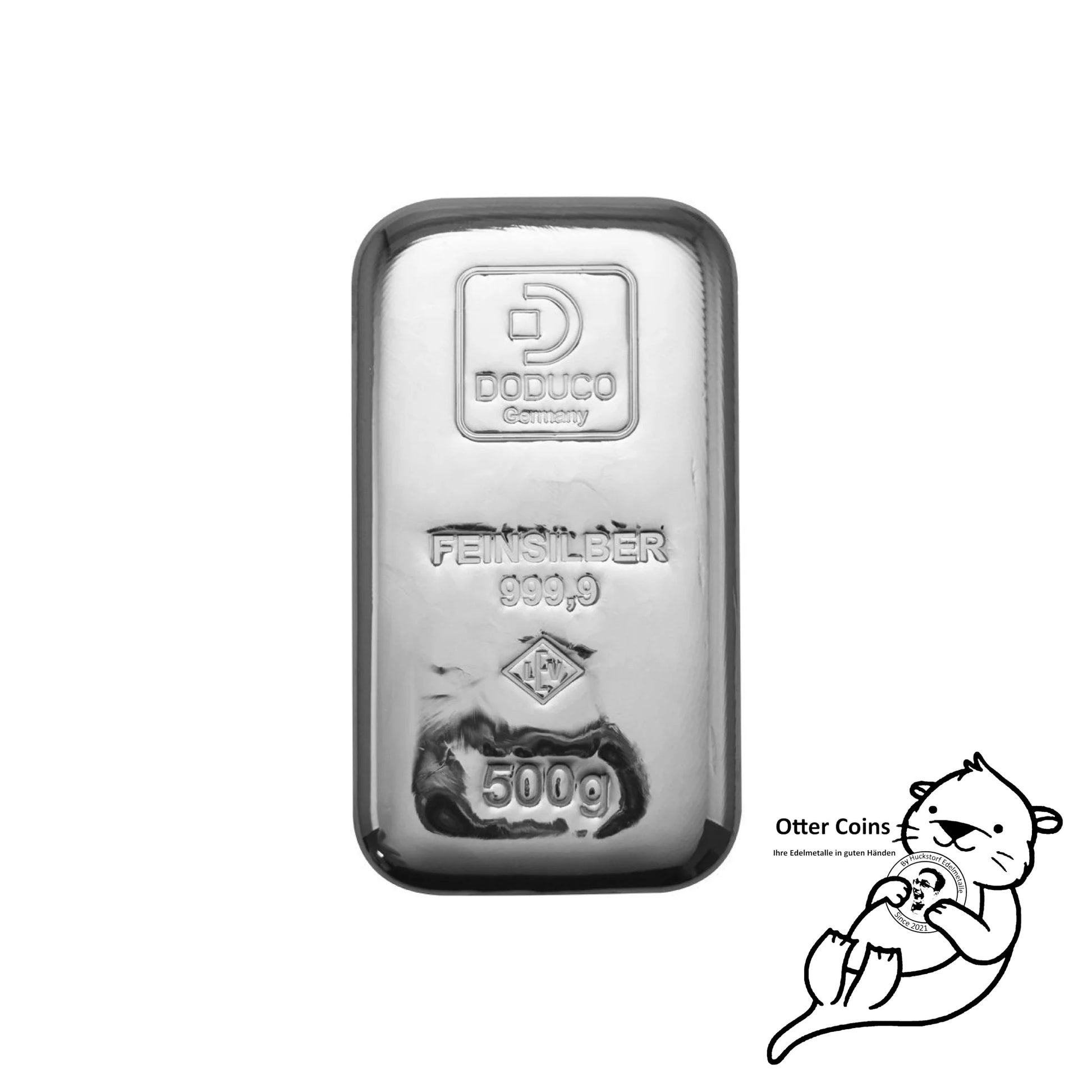 Silberbarren LEV ’Doduco’ - 500 g.9999 gegossen feinmattiert