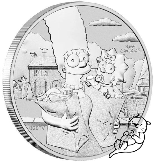 The Simpsons Marge & Maggi 1 Oz Silbermünze 2021*