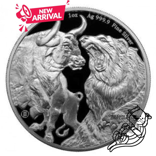 ANGEBOT Bull and Bear 1oz Silbermünze 2023 Tchad*