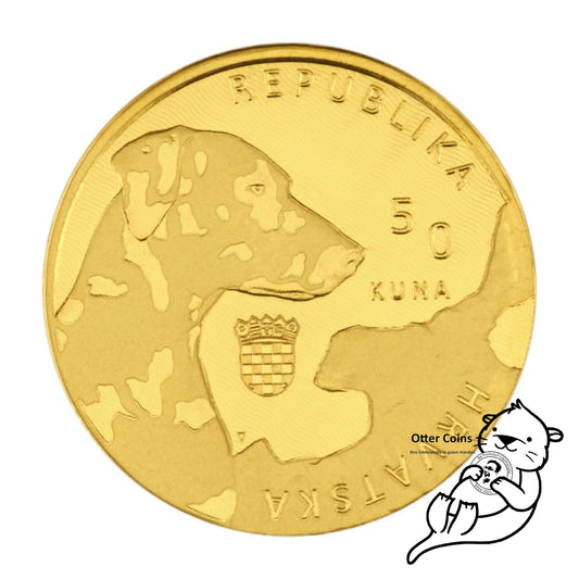 Dalmatiner Dog Authochthonous Crotias Goldmünze Kroatien
